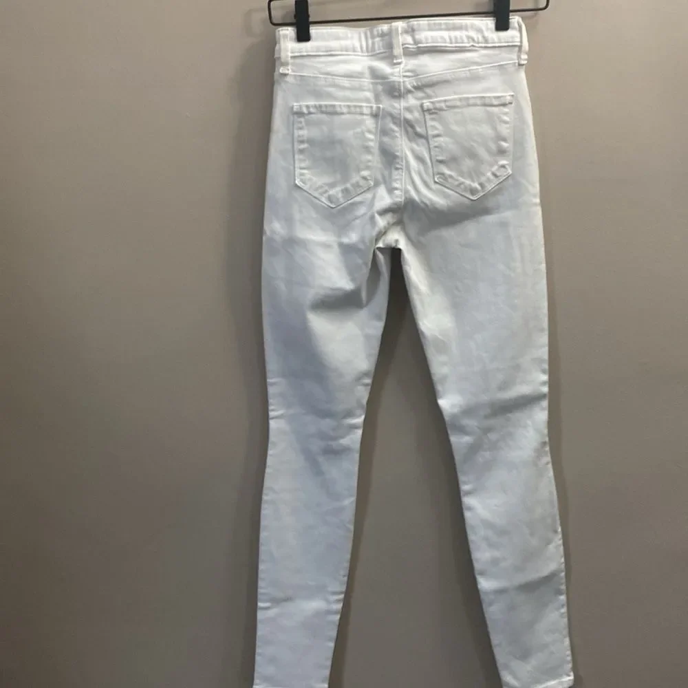 L’AGENCE White Distressed High Line Skinny High Rise Jeans - Picture 4 of 6